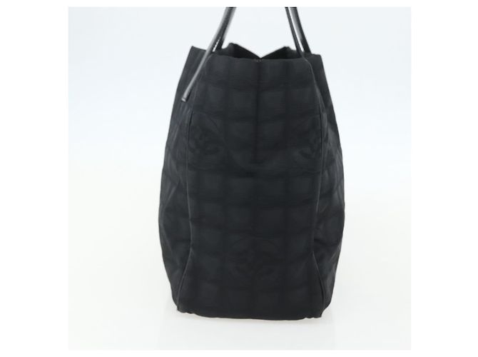 CHANEL Nuova Borsa Tote da Viaggio Nylon Nero oro CC Auth ka411 D'oro - vista 4