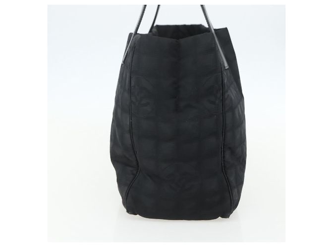 CHANEL Nuova Borsa Tote da Viaggio Nylon Nero oro CC Auth ka411 D'oro - vista 5