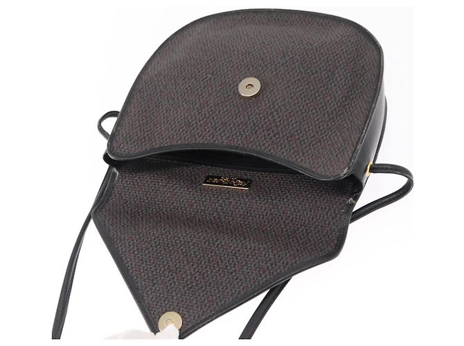 Saint Laurent Borsa a spalla in tela nera e oro Auth 151616 Nero D'oro - vista 15