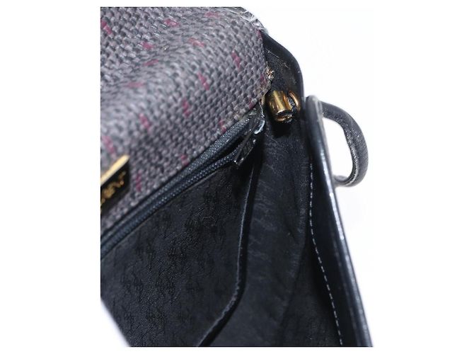 Saint Laurent Borsa a spalla in tela nera e oro Auth 151616 Nero D'oro - vista 18