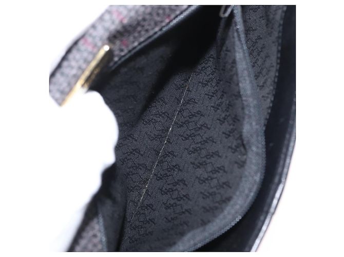 Saint Laurent Borsa a spalla in tela nera e oro Auth 151616 Nero D'oro - vista 21