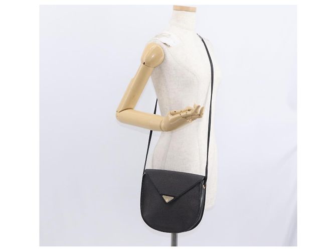 Saint Laurent Borsa a spalla in tela nera e oro Auth 151616 Nero D'oro - vista 22