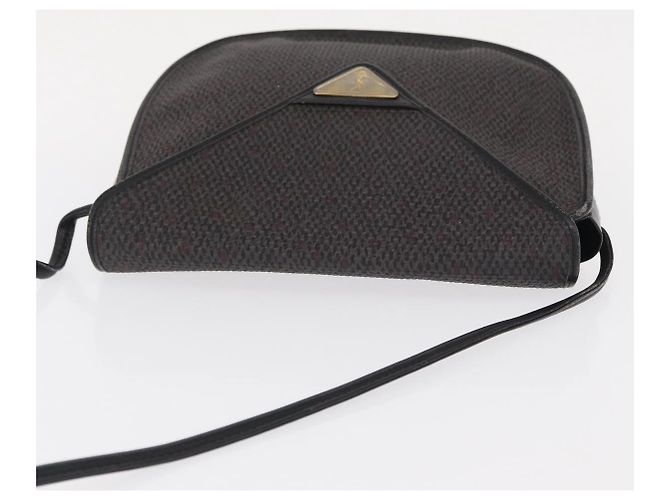 Saint Laurent Borsa a spalla in tela nera e oro Auth 151616 Nero D'oro - vista 6