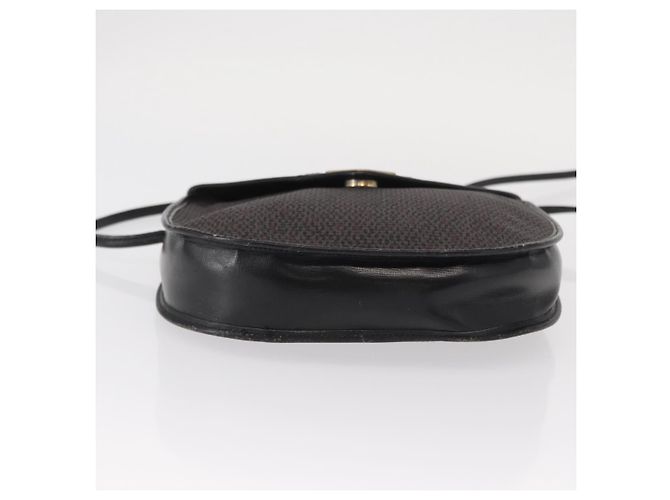 Saint Laurent Borsa a spalla in tela nera e oro Auth 151616 Nero D'oro - vista 9