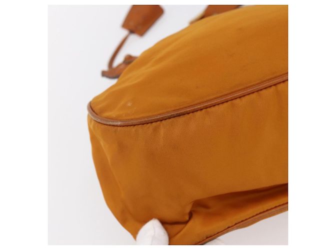 Borsa a Spalla PRADA Nylon Arancione Oro Auth 154692 D'oro - vista 14