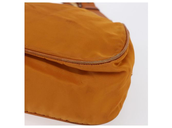 Borsa a Spalla PRADA Nylon Arancione Oro Auth 154692 D'oro - vista 15