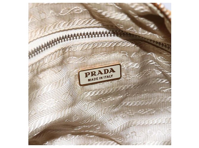 Borsa a Spalla PRADA Nylon Arancione Oro Auth 154692 D'oro - vista 20