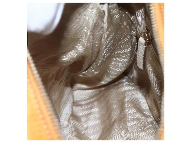 Borsa a Spalla PRADA Nylon Arancione Oro Auth 154692 D'oro - vista 23