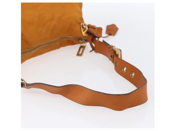 Borsa a Spalla PRADA Nylon Arancione Oro Auth 154692 D'oro - vista 7
