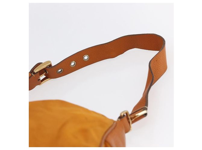 Borsa a Spalla PRADA Nylon Arancione Oro Auth 154692 D'oro - vista 8