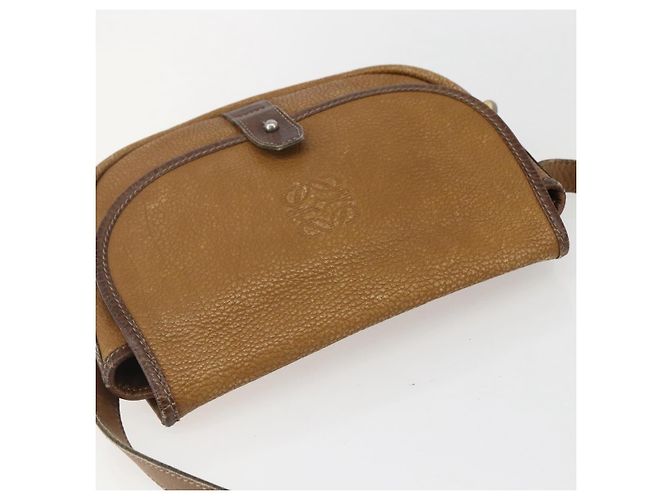 LOEWE Borsa a Spalla Anagram Pelle Beige Oro Auth 151706 D'oro - vista 6