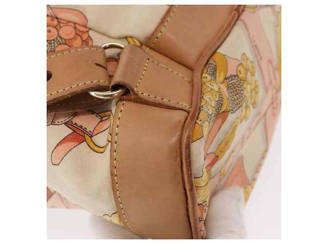 Zaino LOEWE in tela e pelle beige oro Auth BA8695 D'oro - vista 17