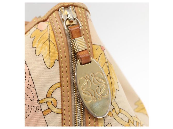 Zaino LOEWE in tela e pelle beige oro Auth BA8695 D'oro - vista 18