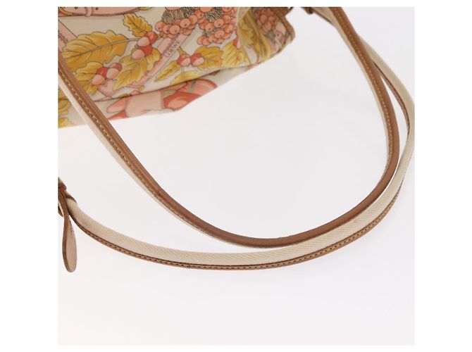 Zaino LOEWE in tela e pelle beige oro Auth BA8695 D'oro - vista 7
