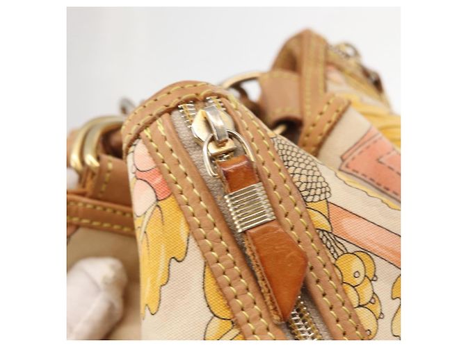 Zaino LOEWE in tela e pelle beige oro Auth BA8695 D'oro - vista 9