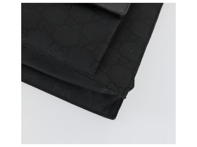 Bolsa de Ombro GG em Lona Gucci Nylon Preto Prata 001 3132 Auth 154414 - vista 10