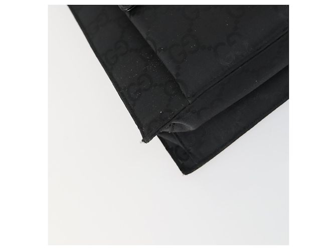 Bolsa de Ombro GG em Lona Gucci Nylon Preto Prata 001 3132 Auth 154414 - vista 11