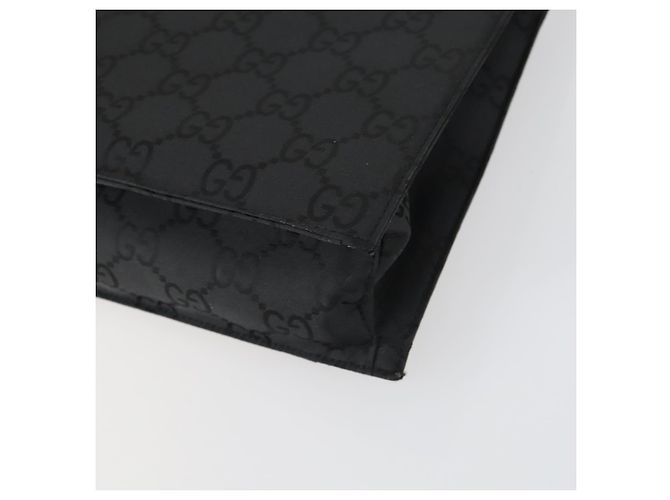 Bolsa de Ombro GG em Lona Gucci Nylon Preto Prata 001 3132 Auth 154414 - vista 12