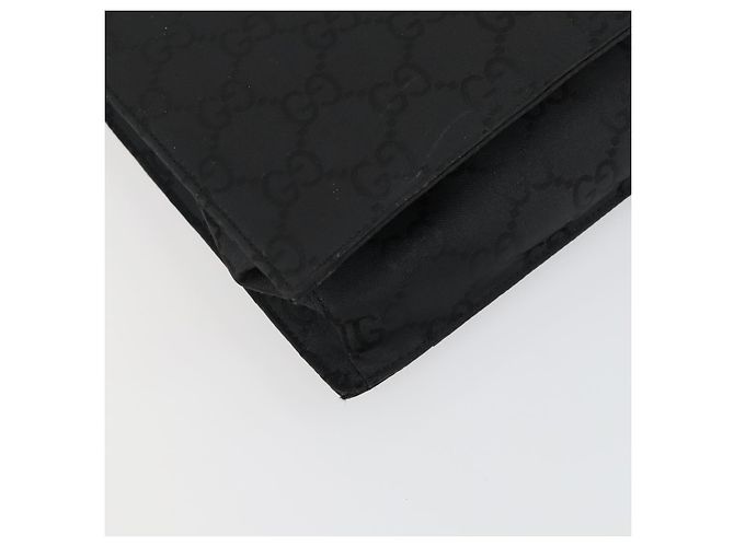 Bolsa de Ombro GG em Lona Gucci Nylon Preto Prata 001 3132 Auth 154414 - vista 13
