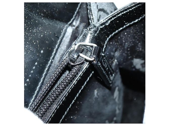 Bolsa de Ombro GG em Lona Gucci Nylon Preto Prata 001 3132 Auth 154414 - vista 20