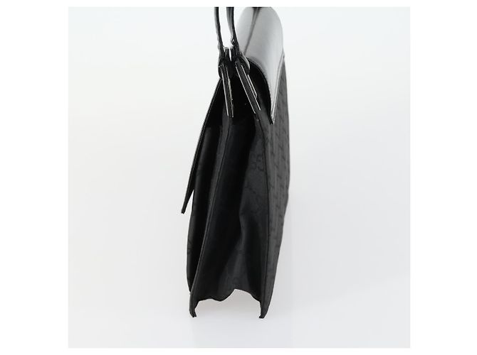 Bolsa de Ombro GG em Lona Gucci Nylon Preto Prata 001 3132 Auth 154414 - vista 4