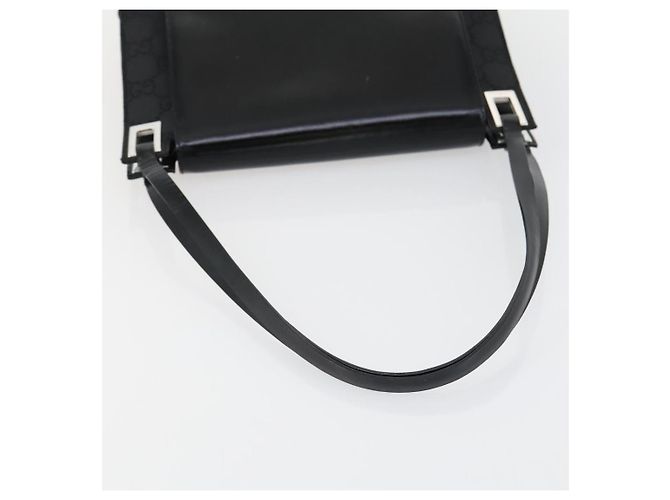 Bolsa de Ombro GG em Lona Gucci Nylon Preto Prata 001 3132 Auth 154414 - vista 7