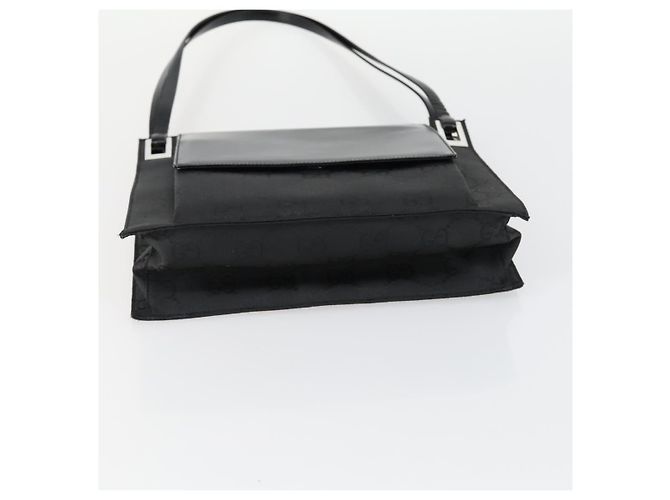 Bolsa de Ombro GG em Lona Gucci Nylon Preto Prata 001 3132 Auth 154414 - vista 9