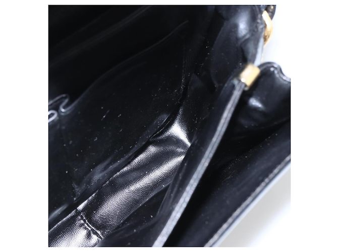 Sac à épaule CÉLINE Carrosse en cuir noir et or Auth ka895 Doré - vue 18