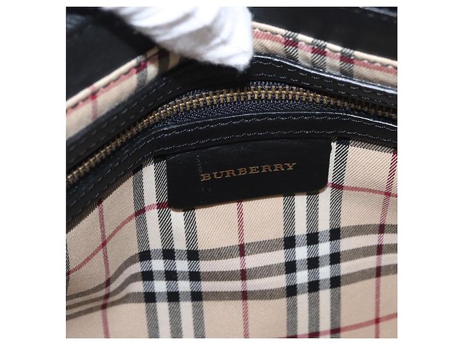 Burberry Borsa Tote in Pelle Nera e Oro Auth BA8801 Nero D'oro - vista 15