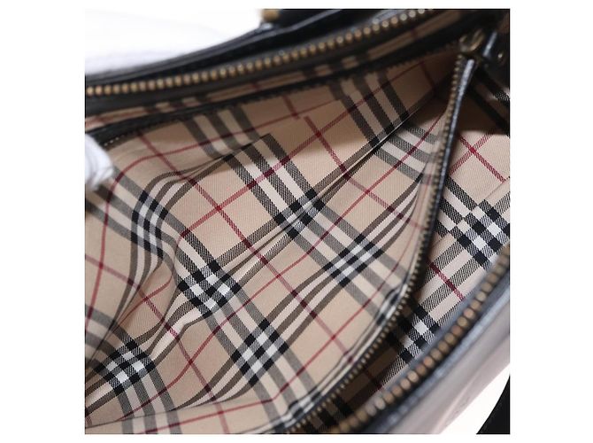 Burberry Borsa Tote in Pelle Nera e Oro Auth BA8801 Nero D'oro - vista 20