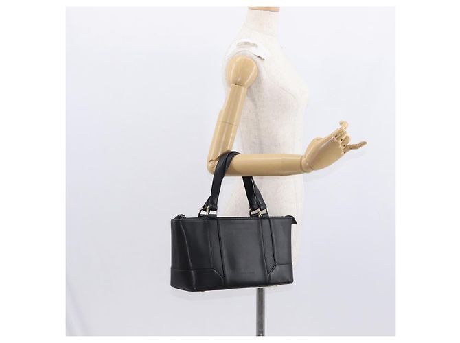 Burberry Borsa Tote in Pelle Nera e Oro Auth BA8801 Nero D'oro - vista 22
