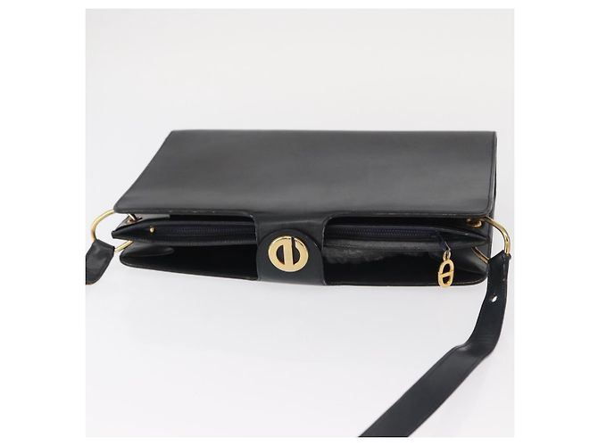 Christian Dior Schultertasche aus Leder Schwarz Gold Auth ka900 Golden - Ansicht 6