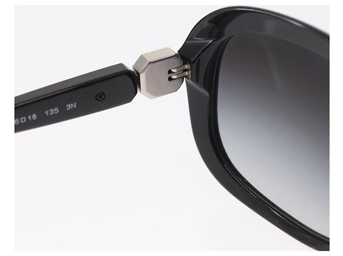 Gafas de sol CHANEL de plástico Negro CC Auth ka958 - vista 10