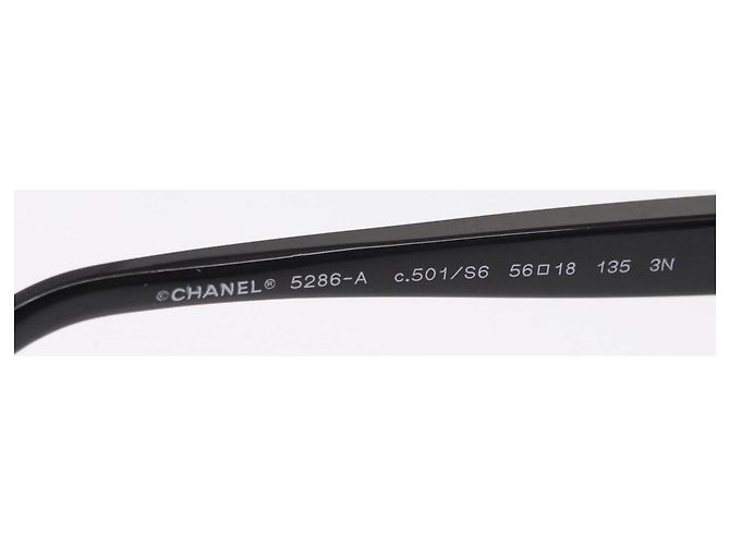 Gafas de sol CHANEL de plástico Negro CC Auth ka958 - vista 11