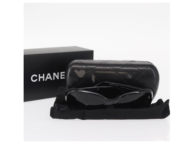 Gafas de sol CHANEL de plástico Negro CC Auth ka958 - vista 13