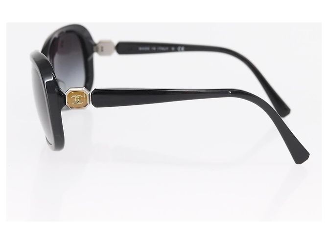 Gafas de sol CHANEL de plástico Negro CC Auth ka958 - vista 7