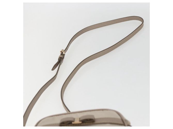 Borsa a spalla Vala in nylon beige oro Auth 159964 di Salvatore Ferragamo D'oro - vista 8