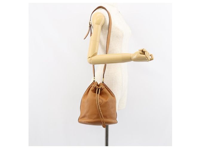 Gucci Borsa a Spalla in Pelle Marrone Oro Auth 151505 D'oro - vista 23
