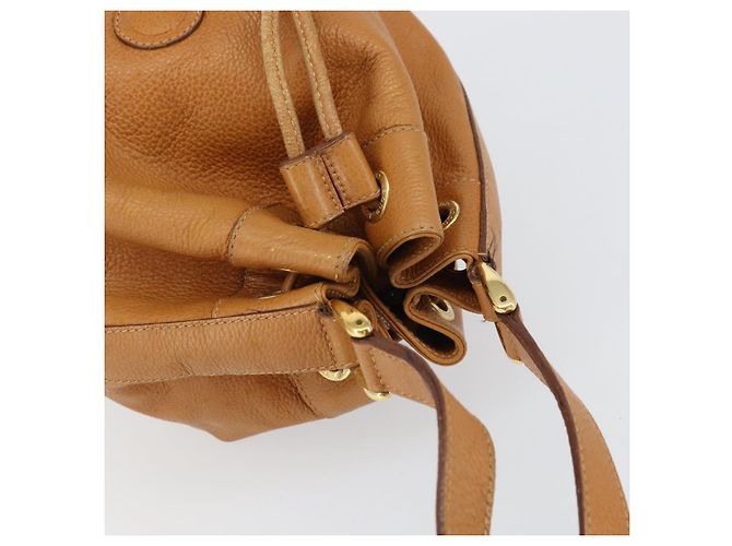 Gucci Borsa a Spalla in Pelle Marrone Oro Auth 151505 D'oro - vista 6