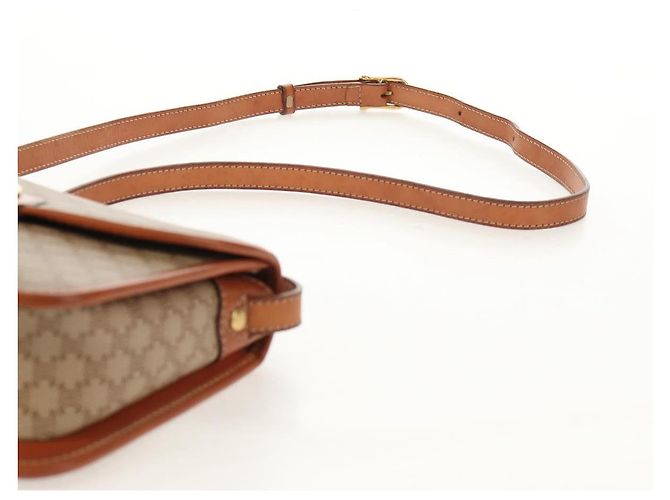 Céline Borsa a Spalla in Tela Macadam CELINE PVC Beige Oro Auth 158828 D'oro - vista 10