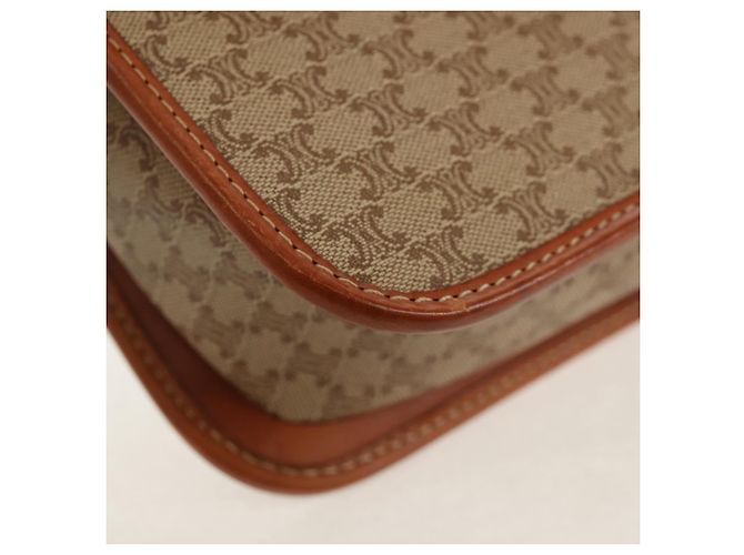 Céline Borsa a Spalla in Tela Macadam CELINE PVC Beige Oro Auth 158828 D'oro - vista 12