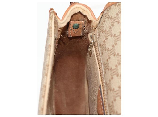 Céline Borsa a Spalla in Tela Macadam CELINE PVC Beige Oro Auth 158828 D'oro - vista 21