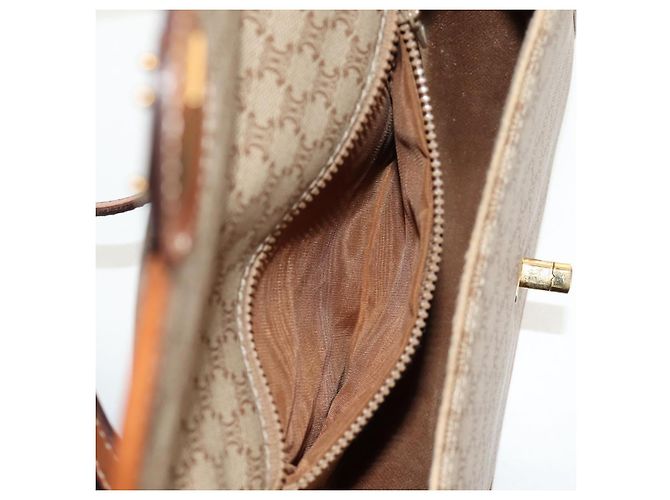 Céline Borsa a Spalla in Tela Macadam CELINE PVC Beige Oro Auth 158828 D'oro - vista 23