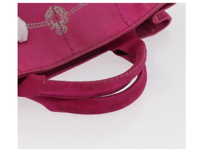 PRADA Borsa a Mano Canapa PM in Tela Rosa Oro Auth ka913 D'oro - vista 7