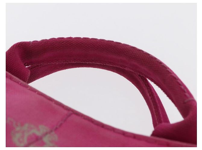 PRADA Borsa a Mano Canapa PM in Tela Rosa Oro Auth ka913 D'oro - vista 8