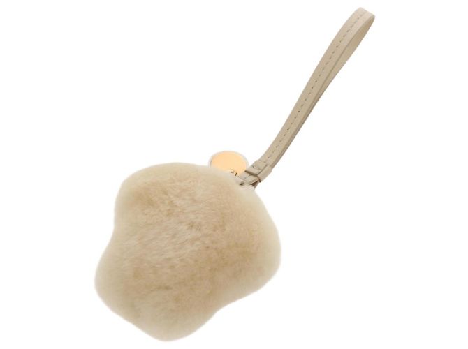 VERSACE Medusa Flauschiger Shearling Charm Beige Auth BA8973V - Ansicht 6