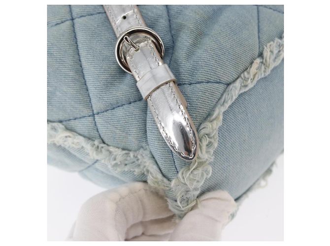 Salvatore Ferragamo Vala Backpack Denim 2way Blue Silver Auth 156378 - view 17