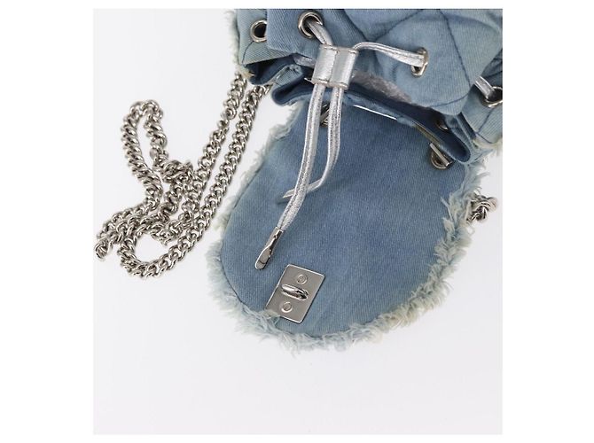 Salvatore Ferragamo Vala Backpack Denim 2way Blue Silver Auth 156378 - view 19