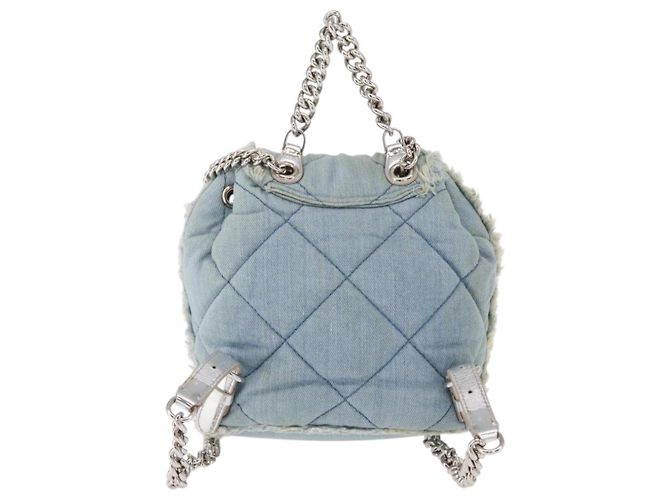 Salvatore Ferragamo Vala Backpack Denim 2way Blue Silver Auth 156378 - view 2