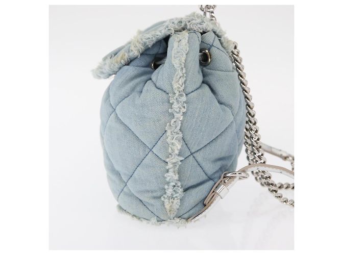 Salvatore Ferragamo Vala Backpack Denim 2way Blue Silver Auth 156378 - view 3